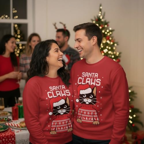 Tstars Santa Claws Cat Christmas Sweatshirt - Image 6