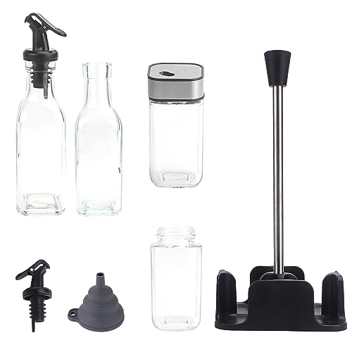 Set de aceiteras de cristal con base para un servicio impecable 6
