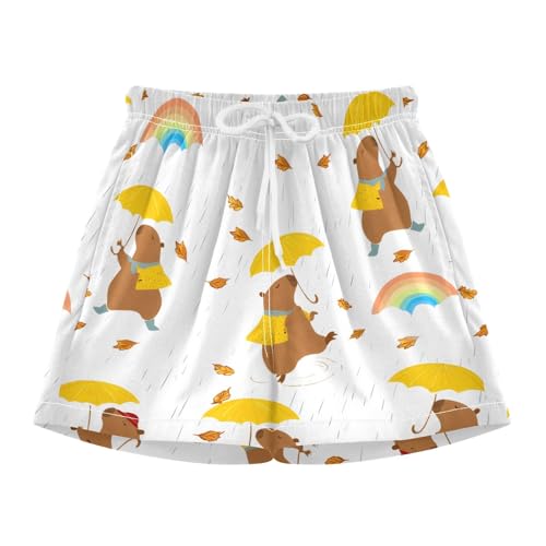 Bolaz Toddler Boys Swimwear Swim Trunks with Compression Liner 4T Capybara Umbrella