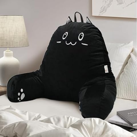 SUNSIDE Cat Pattern Reading Pillow with Armrests Cover