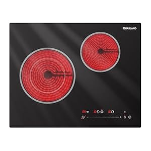 GASLAND 21 Inch Electric Cooktop for Apartment, ETL Certificated 2 Burners, 3700W Built-in Radiant Stove Top With 16 Power Levels, 240V Ceramic Stovetop, Slide Touch Control