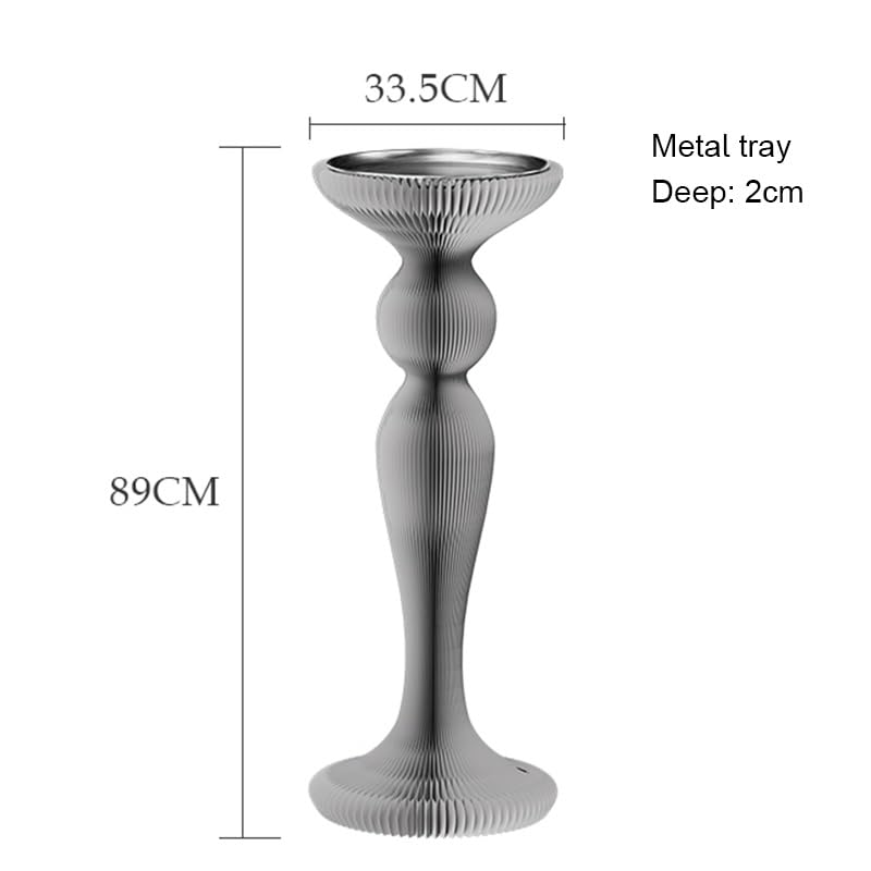 Présentoir cylindrique pliable gris, table d'appoint pour salon et mariage - 3