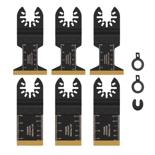 Multitool Sägeblätter Universal, Multifunktionswerkzeug Zubehör, Multimaster Sägeblätter Titan Beschichtet, Sägeblatt Oszillierende Zubehör Für Holz Weichmetall Kunststoff (6 Stück)