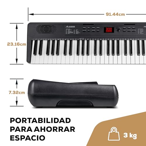 Alesis Melody 61 Teclado Piano Eléctrico para Principiantes con 61 teclas, Altavoces, Soporte, Banqueta, Auriculares, 300 sonidos y Lecciones de música con Accesorios, Nuevo Modelo - imagen 8