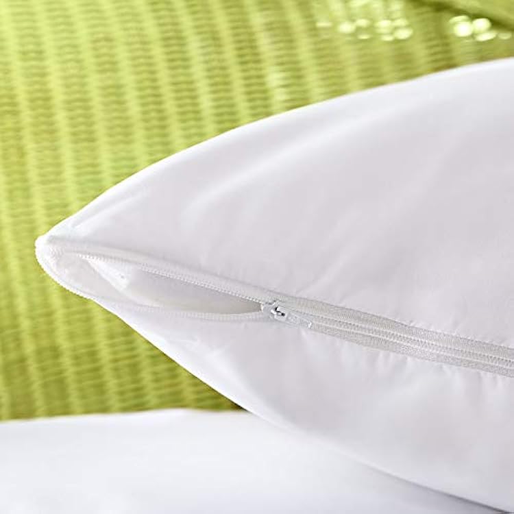 AllerEase 100% Breathable Cotton Pillow Protector for Sleeping, Queen 30 x 20 - 1 Pack of 2,White