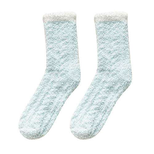 Ladies Soft Socks Women Fashion Patchwork Ladies Fashion Patchwork Keep Warm Socks Thick Socks, Light Blue, One Size