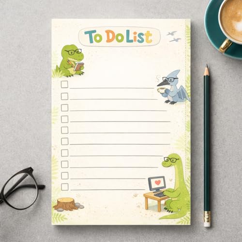 Dinosaur Sticky Notes Gifts,50 Sheets 4x6 Inch Dinosaur-Themed Notepad, Dinosaur Lover Gift Stationery Stuff Decor, Birthday Gifts for Men, Women, Office Coworker, Friend