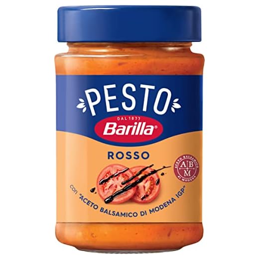 Barilla Pesto Rosso con Pomodoro, Basilico e Aceto Balsamico di Modena IGP, Senza Glutine, 200 g