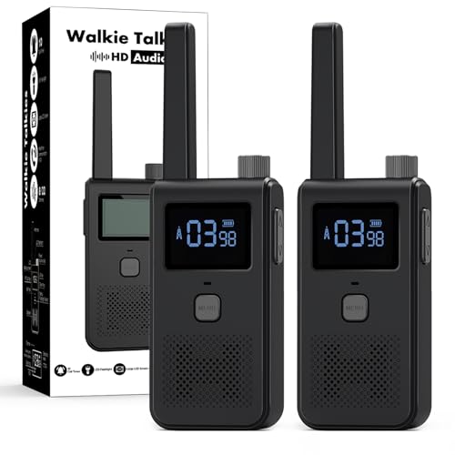 Walkie Talkies for Adults Long Range, HAKPNEW 2 Way Radio 2 Pack with 8 Channels, LED Flashlight, VOX Function for Outdoor Hiking Camping Climbing – Black