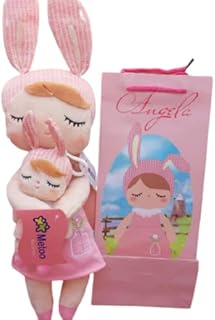 Boneca Metoo Original Angela + Mini Com Sacola, IBMKIDS (Jardineira Rosa)