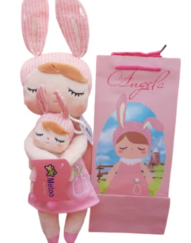 Boneca Metoo Original Angela + Mini Com Sacola, IBMKIDS (Jardineira Rosa)