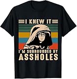 Spaceballs Movie Quote Cotton Tee - Surrounded by Assholes Graphic Shirt - Men's Retro Humor Top (Black, S-XXXL) (3X-Large,Black)