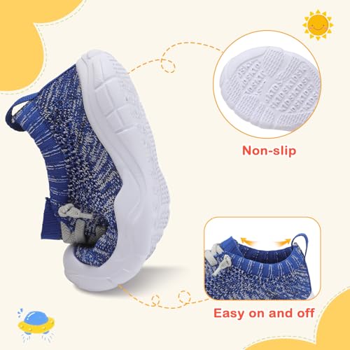 Image of LeIsfIt Toddler Shoes Boys Girls Wide Toe Box Breathable Slip-On Sneakers Kids Lightweight Barefoot Feel Shoes for Everyday Play