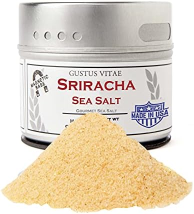 Sriracha Sea Salt | Non GMO Verified | Magnetic Tin |Seasoning | 2.7oz | Crafted in Small Batches by Gustus Vitae | #44