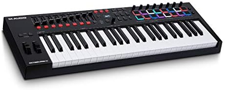 M-Audio Oxygen Pro 49  49 Key USB MIDI Keyboard Controller With Beat Pads, MIDI assignable Knobs, Buttons & Faders and Software Suite Included