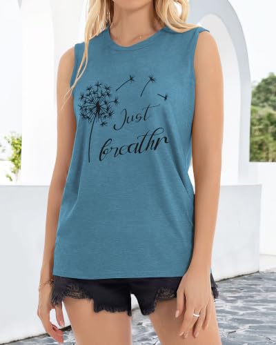 Image of Womens Tank Tops Summer Casual Sleeveless Top Loose Fit Basic Tunic Shirts