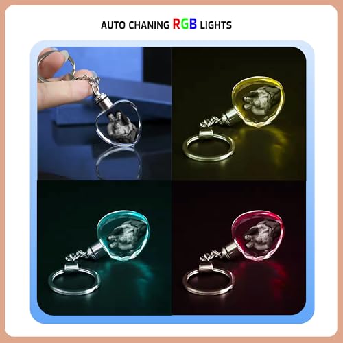 Image of Rangoli Crystal Photo Heart Shape- Custom Engraved Glass Picture, LED Light Base Option - Unique Gift for Birthday,Wedding, Anniversary, Couples,Memorial, and Special Occasions