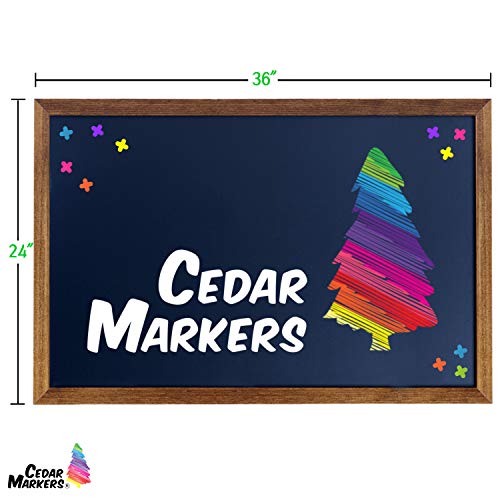 Cedar Markers 36\"x24\" Big Chalkboard with Wooden Frame. 100% Non-Porous Erasable Blackboard and Whiteboard for Liquid Chalk Markers. Magnet Board Chalk Board Decorative Chalkboard for Parties (36x24) - Thumbnail 7
