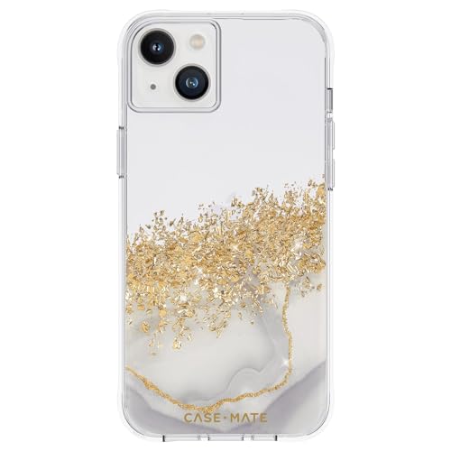 Image of Case-Mate Impact Polymer Iphone 14 Plus Case|Karat Marble Mag-Safe Compatible|Semi-Opaque Marble Design With Gold Karat Accents Protective Case /Cover(6.7-Inch) 2022-Marble