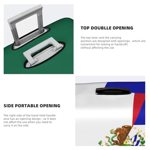 Travel Luggage Cover Half Mexico Half El Salvador Flag Fashion Washable Baggage Suitcase Protector Fit For Luggage Medium4