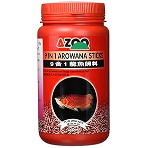 Azoo Arowana Sticks 9 in 1 Aquarium Baby Fish Food, 900ml