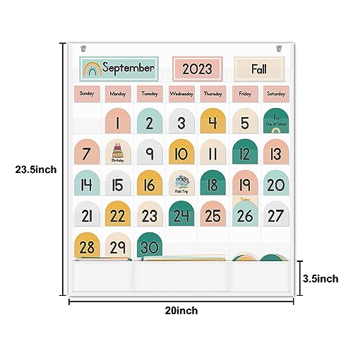 Eamay Calendário Boho com 90 cartões para crianças aprendendo, sala de aula e decoração escolar em c