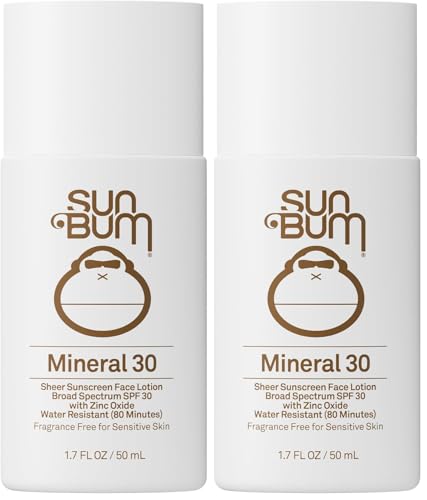 Image of Sun Bum Mineral SPF 30 Face Sunscreen Lotion - Broad Spectrum and Fragrance Free Moisturizing Facial Sunscreen - Hawaii 104 Act Compliant (Without Octinoxate & Oxybenzone) - Travel Size - 1.7 oz