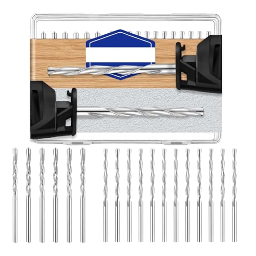 Fivetwofive 18 Piezas De Brocas Para Paneles De Yeso, Brocas Para Cortar Madera De 1/8 De Pulgada, Juego De Brocas Para Cortar Con Punta Piloto, Acero De Alta Velocidad M2