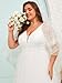 Ever-Pretty Plus Women's Lace V Neck A Line Short Sleeves Long Simple Bridal Gown Plus Size Wedding Dress for Bride White US26