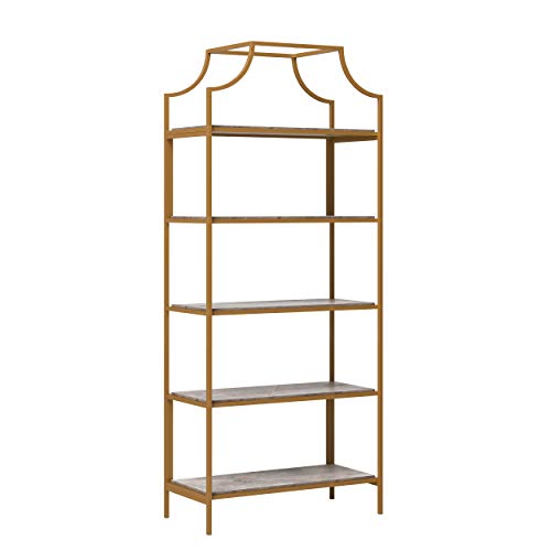 Sauder International Lux Open Shelving, Deco Stone Finish