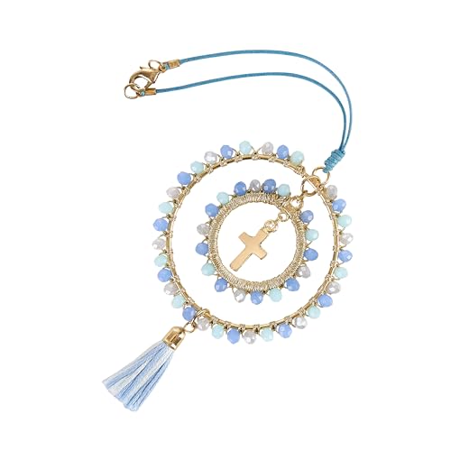 Elegant Cross for Car Mirror - Cute Suncatcher Rearview Decoration,