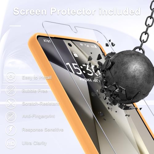 Image of YENAPOON for Samsung Galaxy S25 Edge Case, Matte Magnetic Phone Case with 1 Screen Protector, Support for Magsafe, Translucent Frosted Shockproof Protective Cover for Samsung Galaxy S25 Edge, Yellow