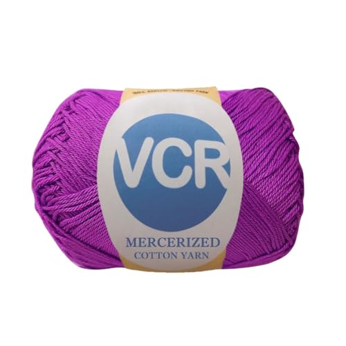 Image of VCR 4 Ply Medium Indigo 100% Mercerized Cotton Yarn, 60 Grams Hank, 190 Meters Length, Cotton Combed Ball, Smooth and Glossy Crochet Yarn for Crochet and Knitting, Pack of 1, Suitable for DIY Crafts