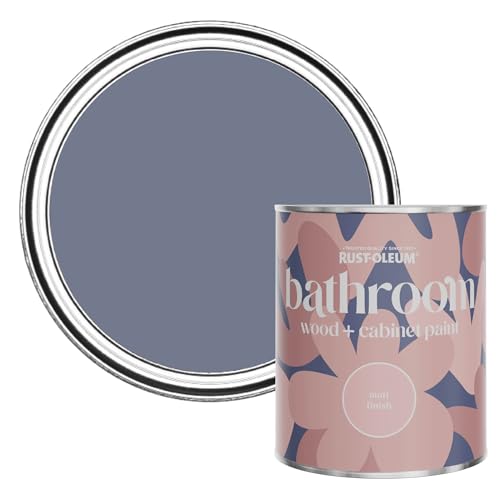 Rust-Oleum Blue Moisture Resistant Bathroom Wood & Cabinet Paint In Matt Finish - Hush 750ml