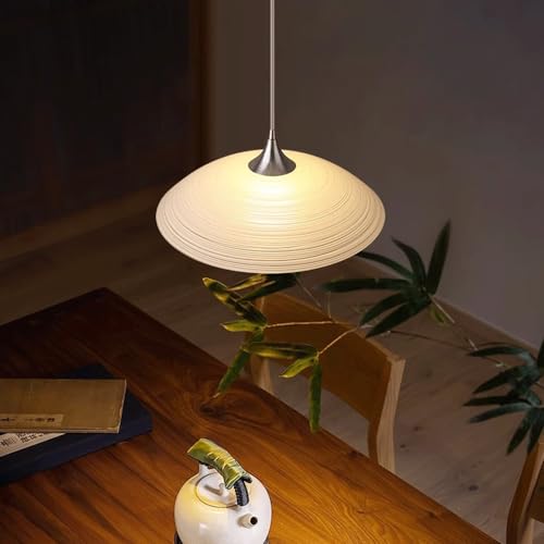 Lampe suspendue en verre LYGXWJFC, luminaire créatif E27 idéal pour sublimer une table de salon - 7