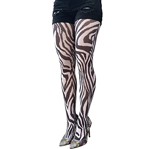 White Zebra Tights For Women