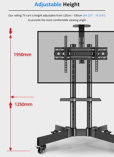 Soporte móvil para TV con ruedas y base estable X para pantallas 32" a 55" miniatura 4