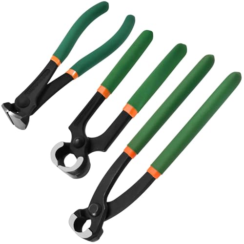 LEONTOOL 3 Pcs Nail Puller Set 6-inch End Cutting Pliers 6-inch Nail Puller Pliers 9-inch Hose Clamp Plier End Cutter Plier Set Steel Nail Cutter Tool Hardware For Cut Wires Pull Nails