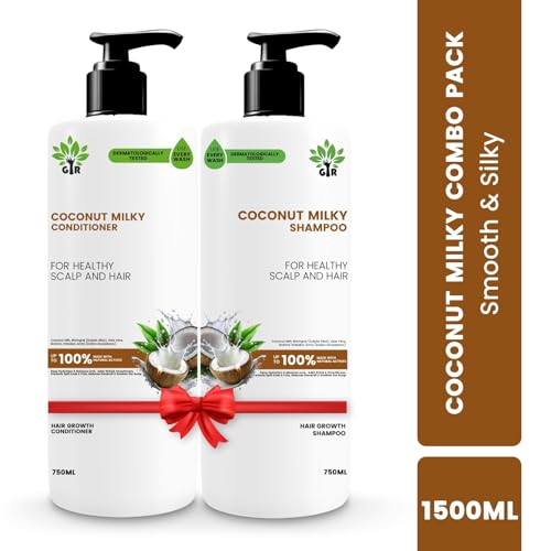 Image of GIR Coconut Milky Shampoo & Conditioner Combo - Special Coconut & Milk Formula - for strength & shine Hair (Cocount Milky S750+C750 ML)