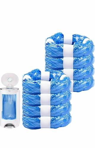 8 Pack Nappy Bin Refills Each Bag 6.5m long Nappy Bin Liners Smellproof Refill Nappy Bags nappy sacks Diaper Bin Pail Disposal Bags nappy bin refill bags