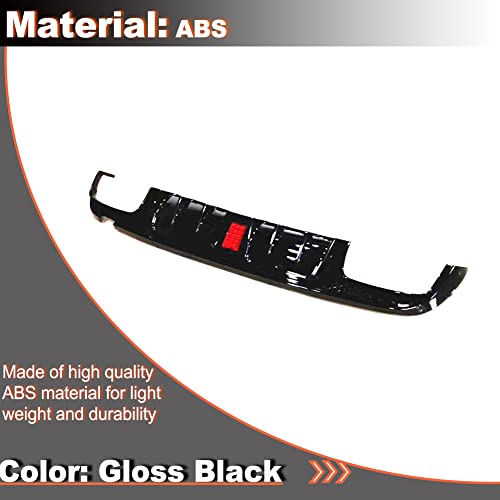 Mcarcar Kit Rear Bumper Diffuser Fits For Mercedes Benz C Class W205 C200 C250 C300 C350 C400 Sport C43 Amg Sedan 2015-2021 Pp Under Chin Lip Spoiler Splitter With Exhaust Tips (Gloss Black) #TOP3
