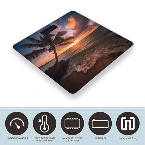 Báscula digital cuerpo Palm Tree Sunset Beach compacta miniatura 3