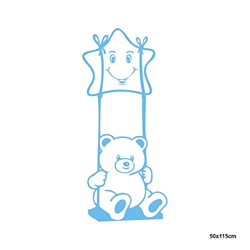 Sticker enfant ourson bleu ciel décoration murale chambre - 3