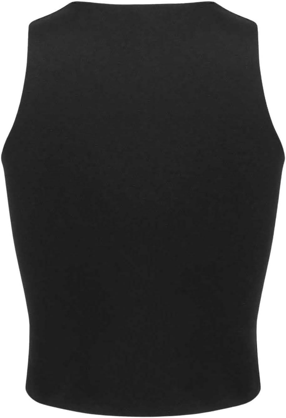 Floerns Women's Cut Out Sleeveless Round Neck Punk Rock Solid Ripped Crop Tank Top - Image 5