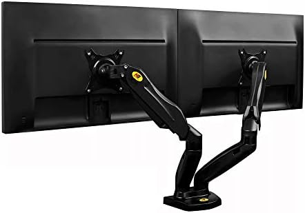 Regulowany Uchwyt Ze Sprężyną Gazową na Dwa Monitory LCD LED od 17 do 27 cali o wadze od 2 kg do 9 kg każdy