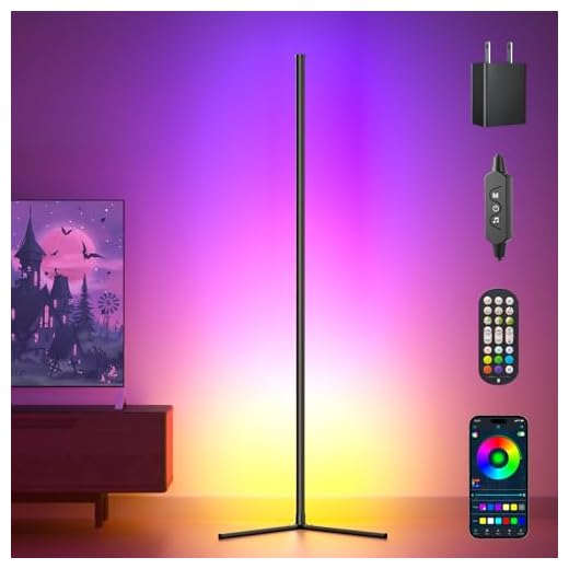 Buyya Smart LED Floor Lamp: 65 Inch RGB Corner Lamp