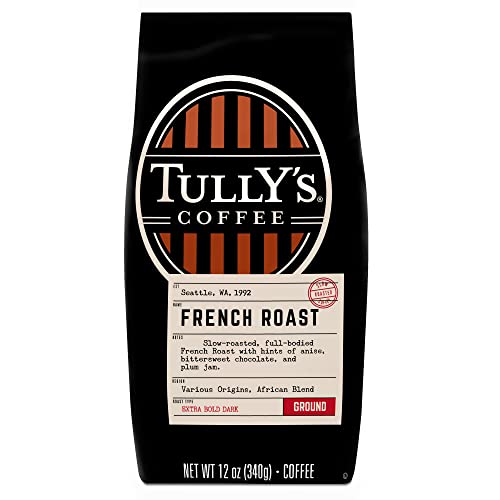 Tully's Coffee French Roast, Ground Coffee, Dark Roast, Bagged 12Oz #TOP6