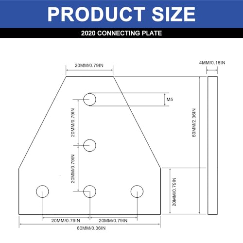 Image of 10pcs 2020 Extrusion T Plate Joining Corner Bracket Connector T Slot Hardware 8020 V Slot Aluminum Extrusion Accessories with T Nuts and Screws for Extruded Aluminum Black
