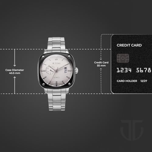 Image of Titan Vintage Concealed Automatic Analog with White Dial Silver Stainless Steel Strap Watch for Men - 90225KM01