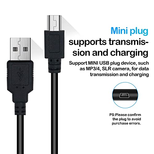Image of USB TO 5 Pin Mini USB Cable (60 CM) USB 2.0 Type A to Mini B Cable Compatible with GoPro Hero 3+, PS3 Controller, MP3 Player, Digital Camera (Black) 24 INCH